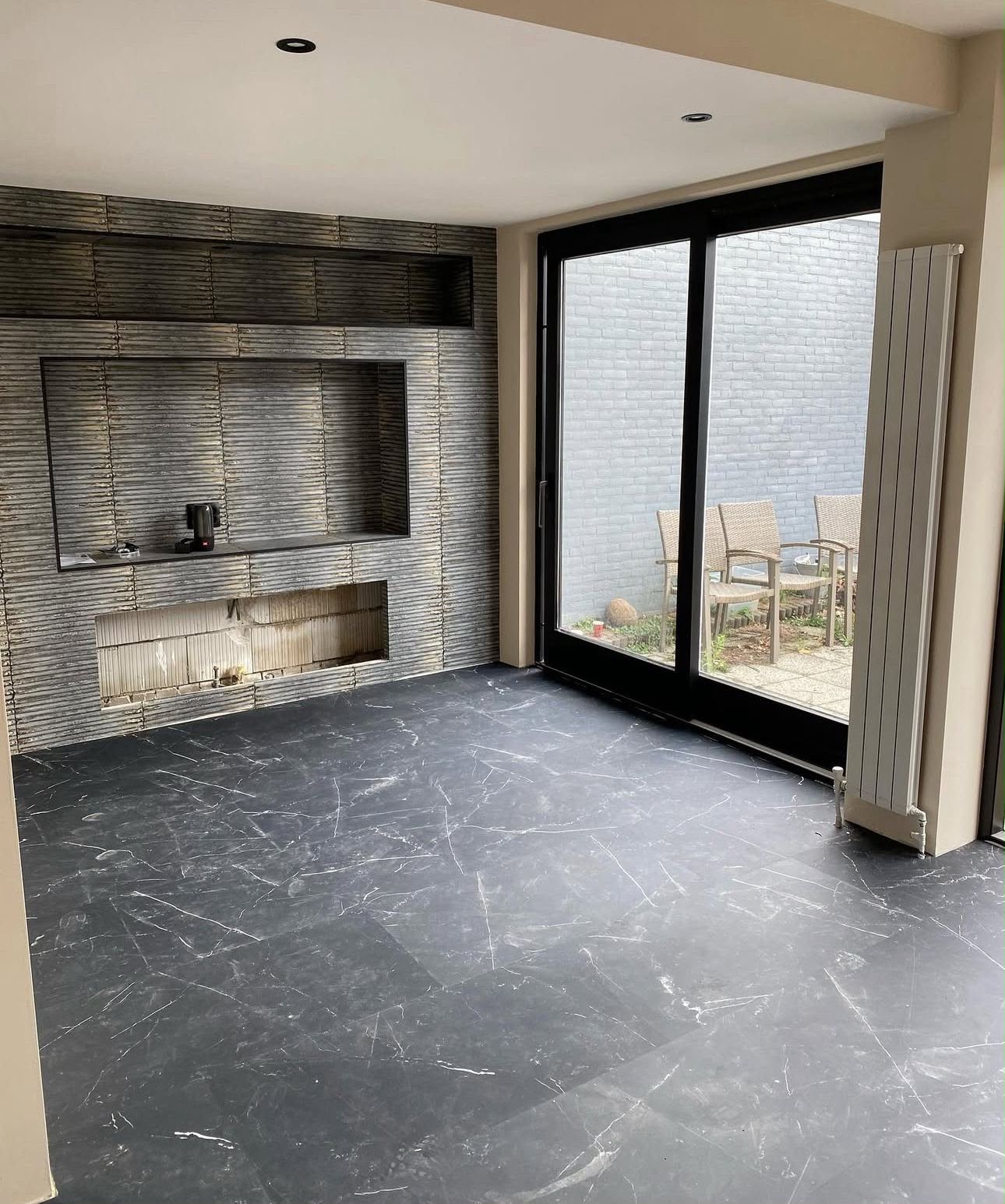 Marmerlook Woonkamer — PVC vloer in Rotterdam